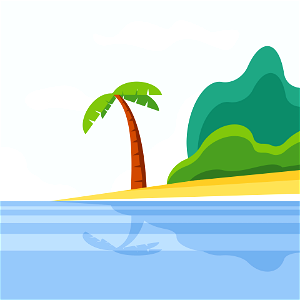 Palm tree seashore. Free illustration for personal and commercial use.