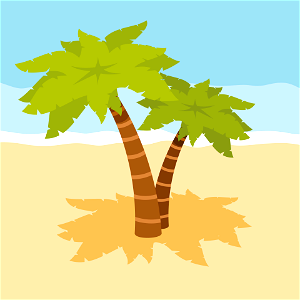 Palm trees beach. Free illustration for personal and commercial use.