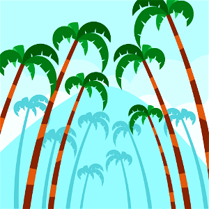 Palm trees summer. Free illustration for personal and commercial use.