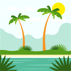 Palm trees tropical. Free illustration for personal and commercial use.
