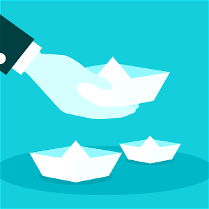 Paper boats. Free illustration for personal and commercial use.