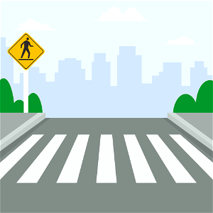 Pedestrian crossing. Free illustration for personal and commercial use.