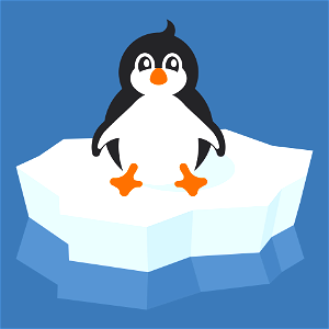Penguin on ice. Free illustration for personal and commercial use.