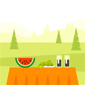 Picnic in nature. Free illustration for personal and commercial use.