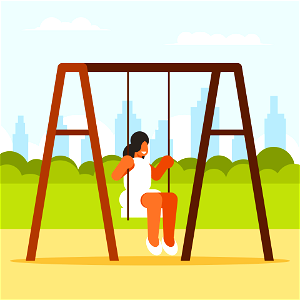 Playground swing. Free illustration for personal and commercial use.