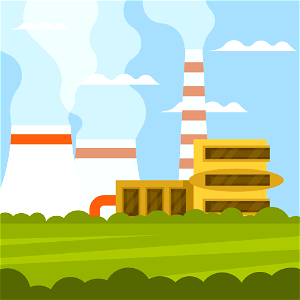 Power plant facility. Free illustration for personal and commercial use.