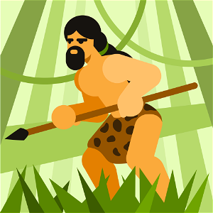 Primitive man spear. Free illustration for personal and commercial use.