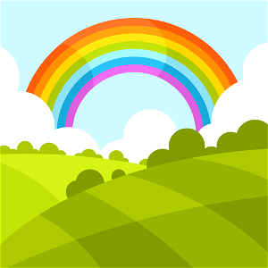 Rainbow in the clouds. Free illustration for personal and commercial use.