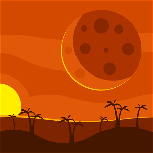 Red sunrise. Free illustration for personal and commercial use.