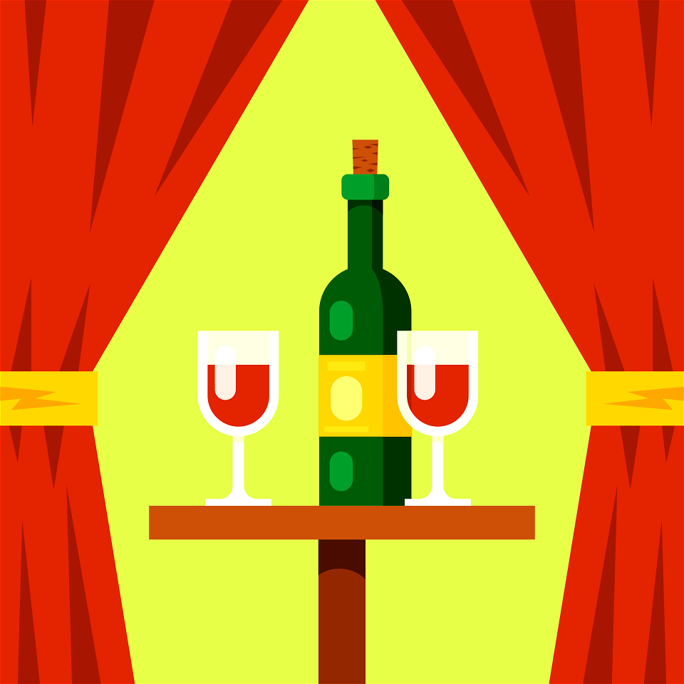 Red wine glasses. Free illustration for personal and commercial use.