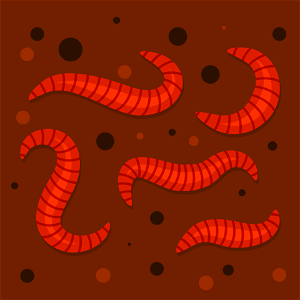 Red worms. Free illustration for personal and commercial use.