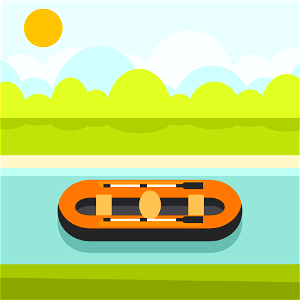 River inflatable boat. Free illustration for personal and commercial use.