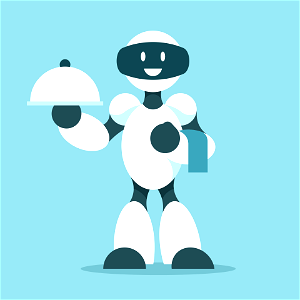 Robot chef. Free illustration for personal and commercial use.