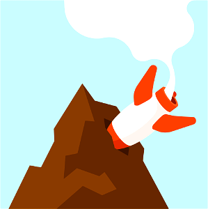 Rocket hit the rock. Free illustration for personal and commercial use.