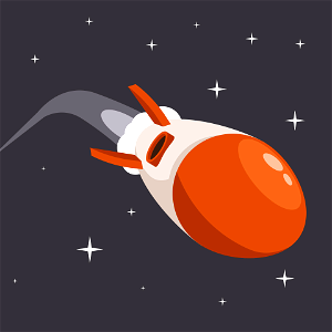 Rocket in space. Free illustration for personal and commercial use.