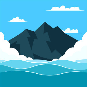 Rocky island. Free illustration for personal and commercial use.
