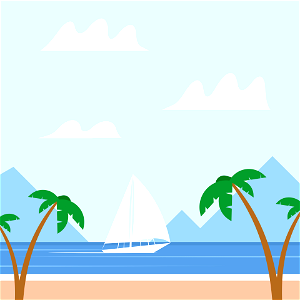 Sail yacht sea. Free illustration for personal and commercial use.