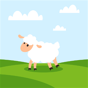 Sheep cartoon art. Free illustration for personal and commercial use.