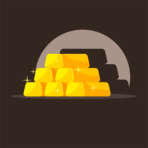 Shining gold bars. Free illustration for personal and commercial use.