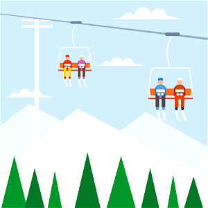 Ski lift resort. Free illustration for personal and commercial use.