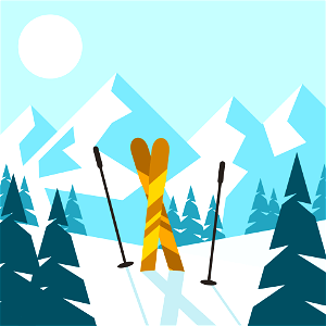 Ski resort. Free illustration for personal and commercial use.