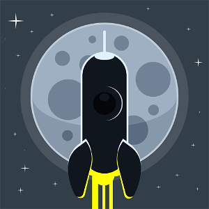 Spaceship on lunar background. Free illustration for personal and commercial use.