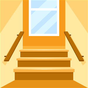 Staircase house. Free illustration for personal and commercial use.