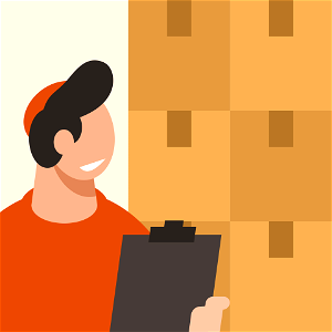 Storekeeper delivery. Free illustration for personal and commercial use.