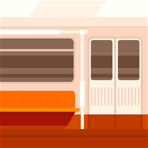 Subway car interior. Free illustration for personal and commercial use.