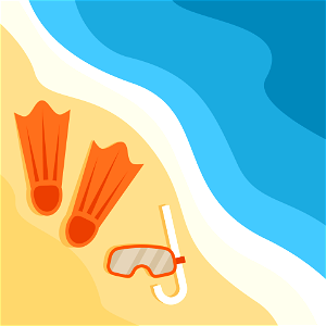 Summer beach leisure. Free illustration for personal and commercial use.