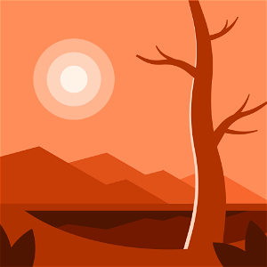 Sunset landscape. Free illustration for personal and commercial use.