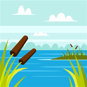 Swamp or lake. Free illustration for personal and commercial use.