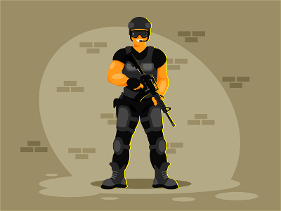 Swat soldier. Free illustration for personal and commercial use.