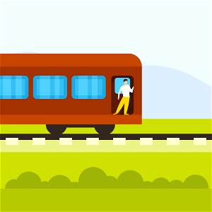 Train travel. Free illustration for personal and commercial use.