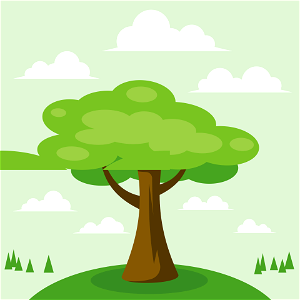 Tree on hill. Free illustration for personal and commercial use.