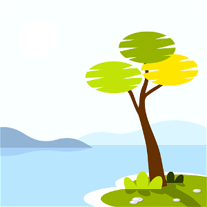 Tree on island. Free illustration for personal and commercial use.