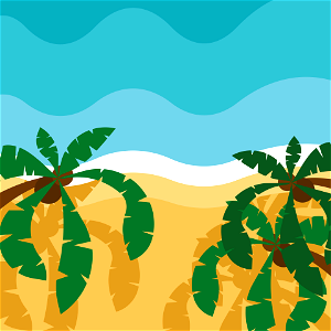 Tropical beach top view. Free illustration for personal and commercial use.