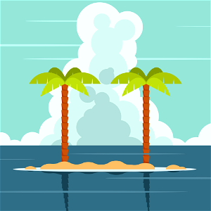 Tropical island palm. Free illustration for personal and commercial use.