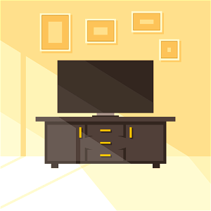 Tv set cabinet. Free illustration for personal and commercial use.