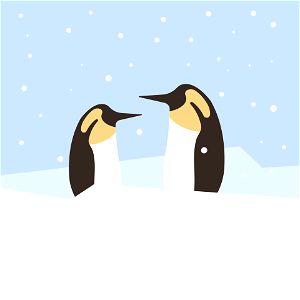Two penguins. Free illustration for personal and commercial use.