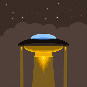 Ufo flight. Free illustration for personal and commercial use.