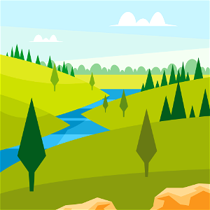 Valley river. Free illustration for personal and commercial use.