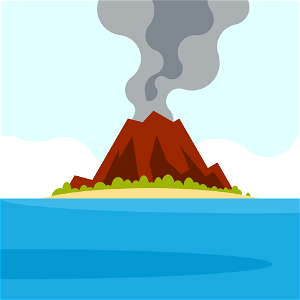 Volcano island. Free illustration for personal and commercial use.