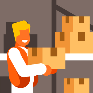 Warehouse work. Free illustration for personal and commercial use.
