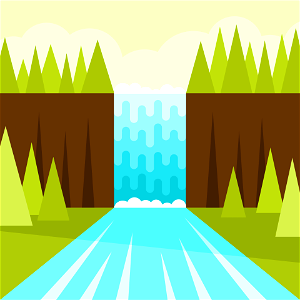 Waterfall clipart. Free illustration for personal and commercial use.