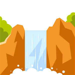 Waterfalll on mountains. Free illustration for personal and commercial use.