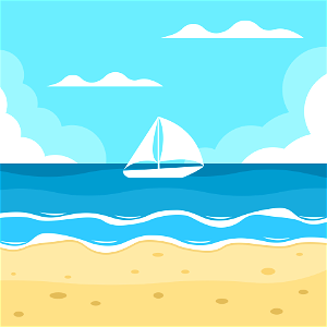 White yacht. Free illustration for personal and commercial use.