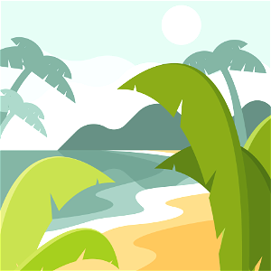 Wild beach. Free illustration for personal and commercial use.