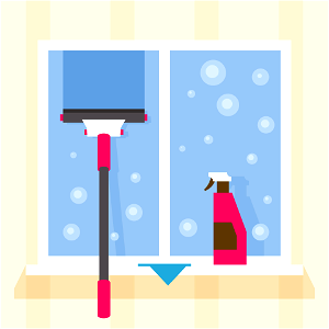 Window cleaning. Free illustration for personal and commercial use.