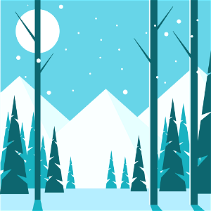 Winter landscape forest. Free illustration for personal and commercial use.